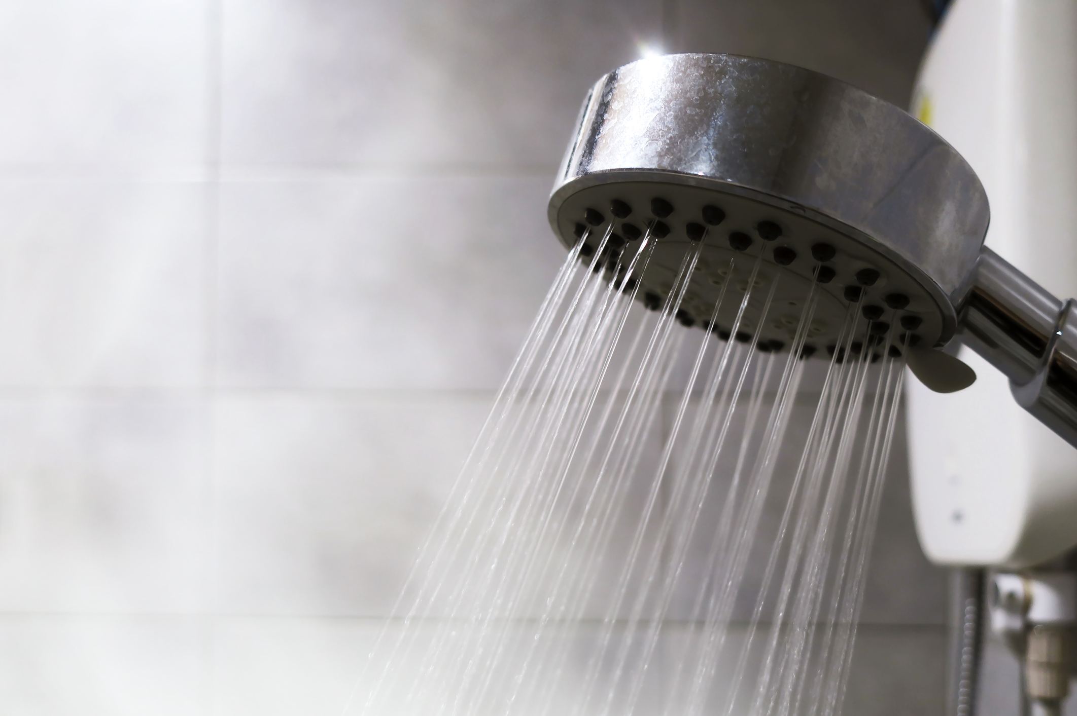 Many small water stream from shower